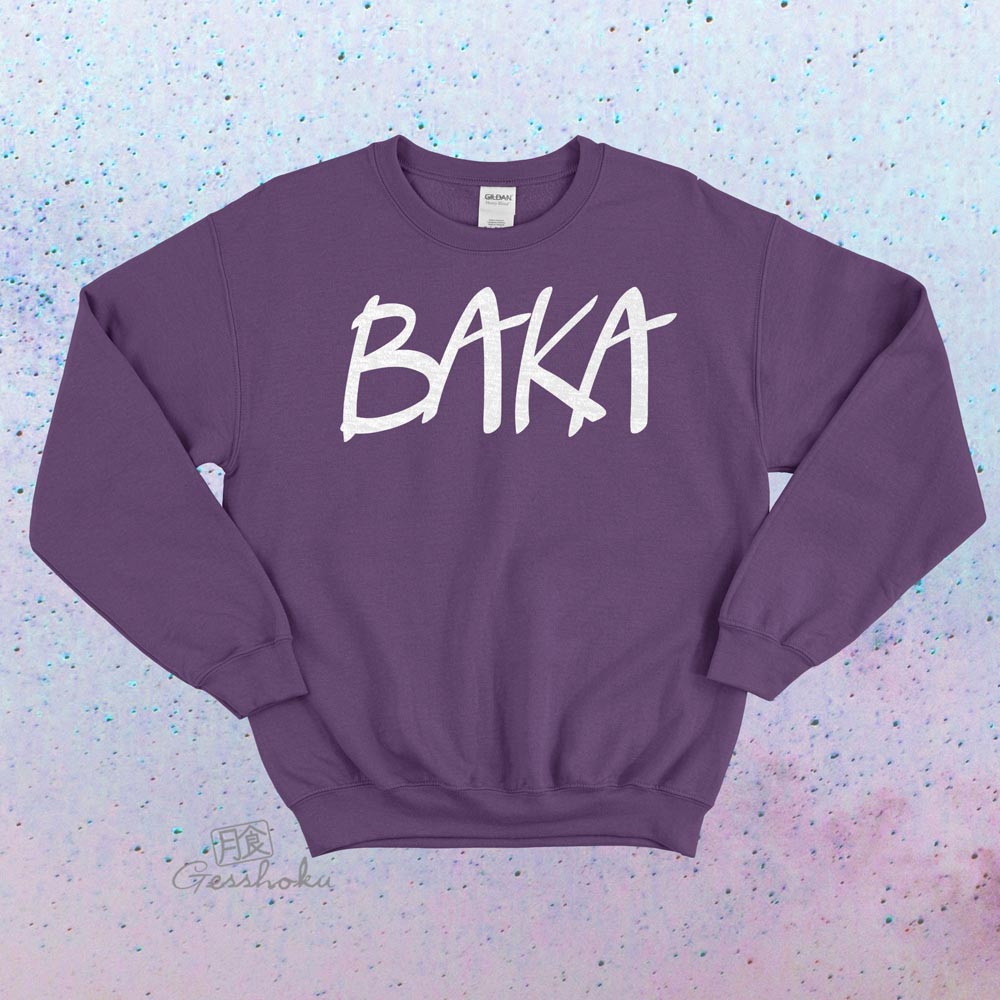 BAKA (text) Crewneck Sweatshirt - Purple