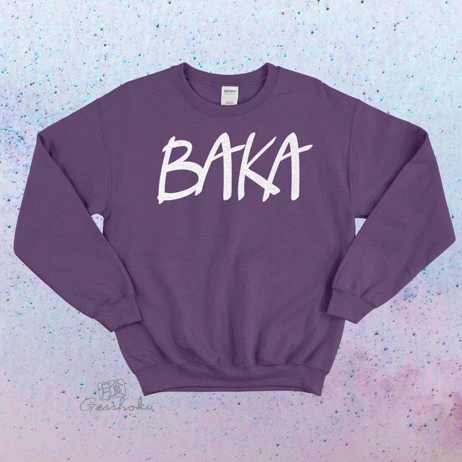 BAKA (text) Crewneck Sweatshirt - Purple