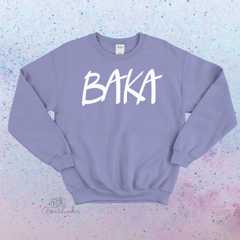 BAKA (text) Crewneck Sweatshirt - Violet