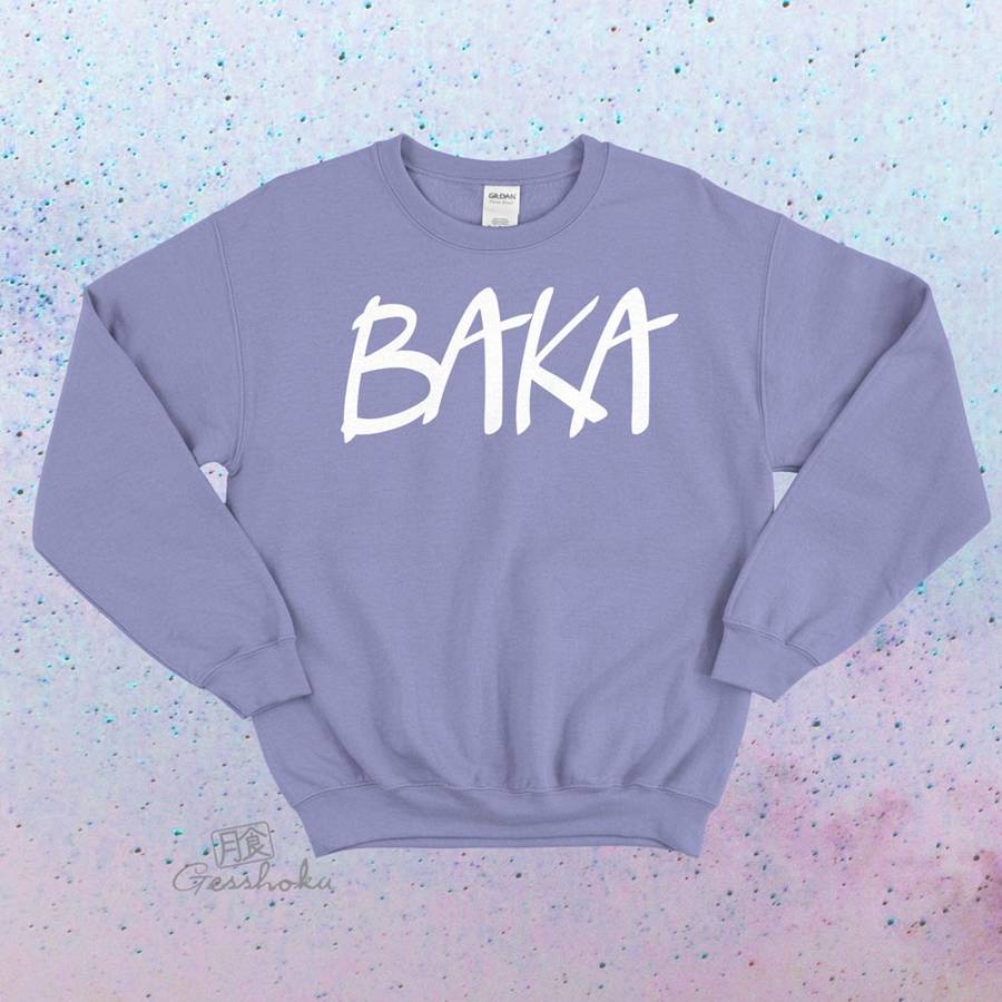 BAKA (text) Crewneck Sweatshirt - Violet