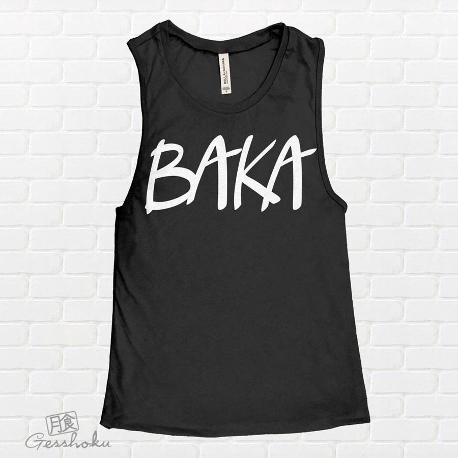 BAKA (text) Sleeveless Tank Top - Black