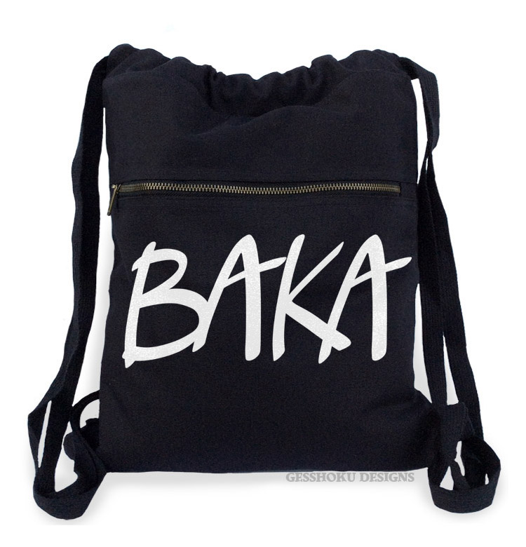 BAKA (text) Cinch Backpack - Black