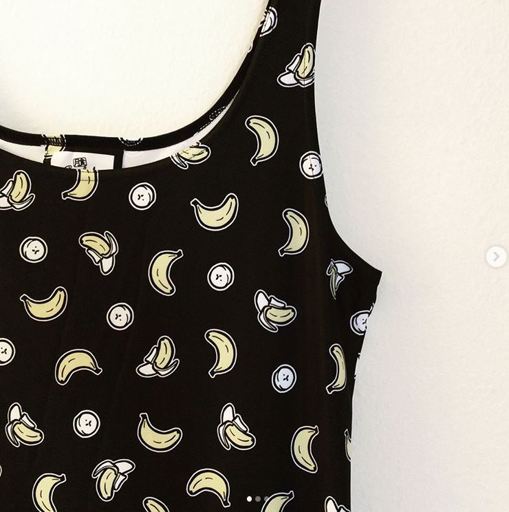 Banana Print Skater Dress -