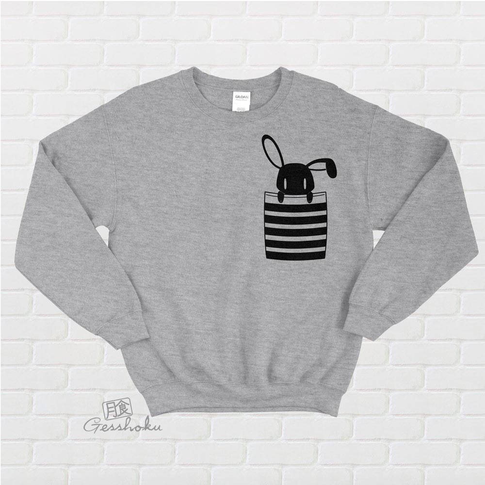 Bunny in My Pocket Crewneck Sweatshirt - Light Grey