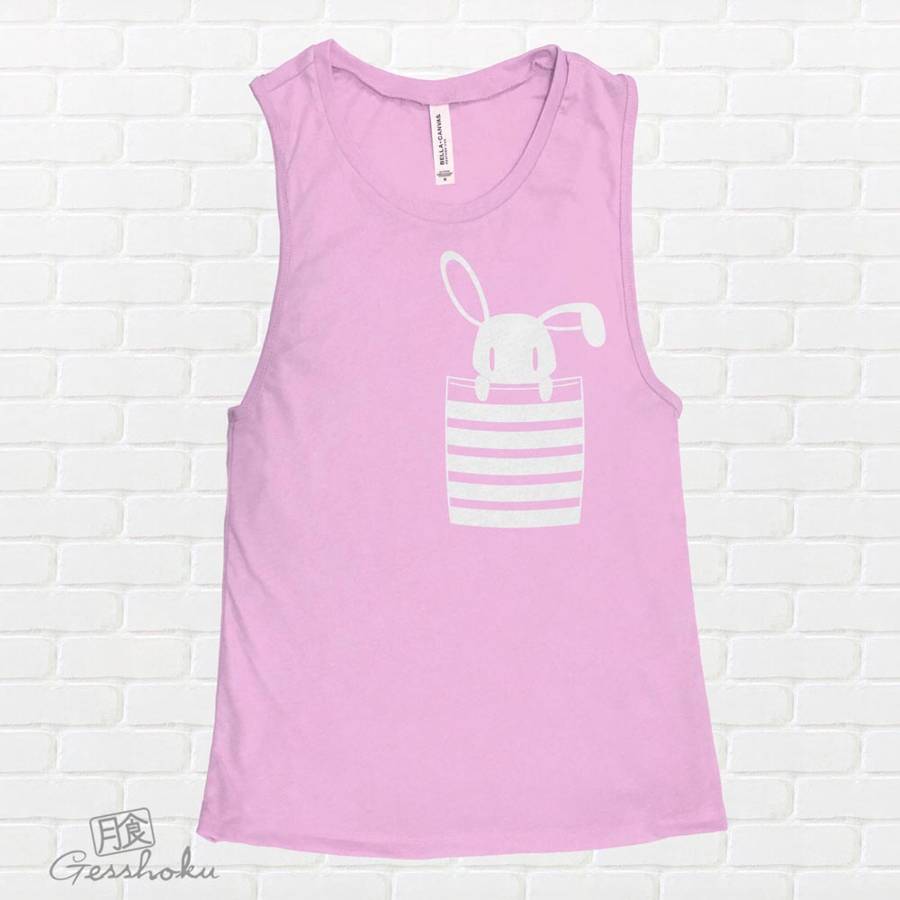 Bunny in My Pocket Sleeveless Tank Top - Lilac