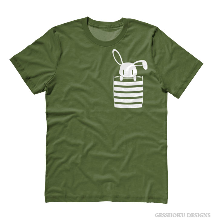 Bunny in My Pocket T-shirt - Olive Green