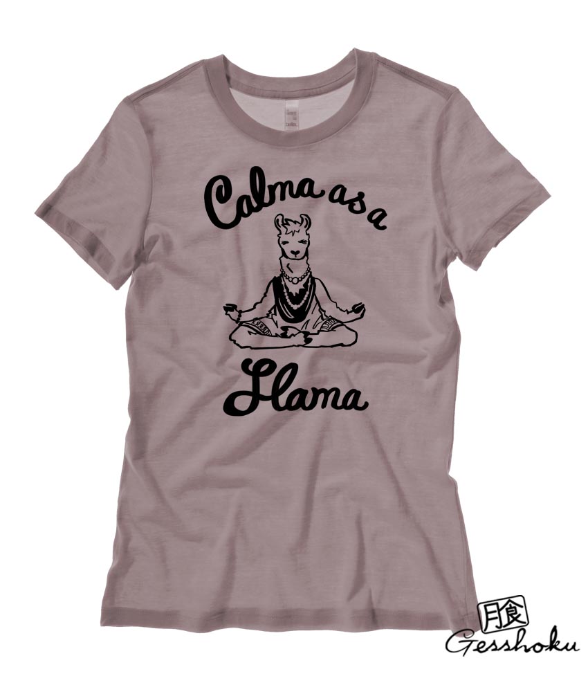 Calma as a Llama Ladies T-shirt - Pebble Brown