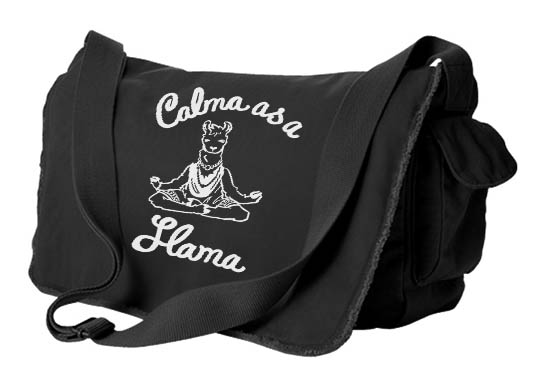 Calma as a Llama Messenger Bag - Black