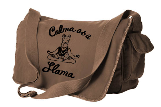 Calma as a Llama Messenger Bag - Brown