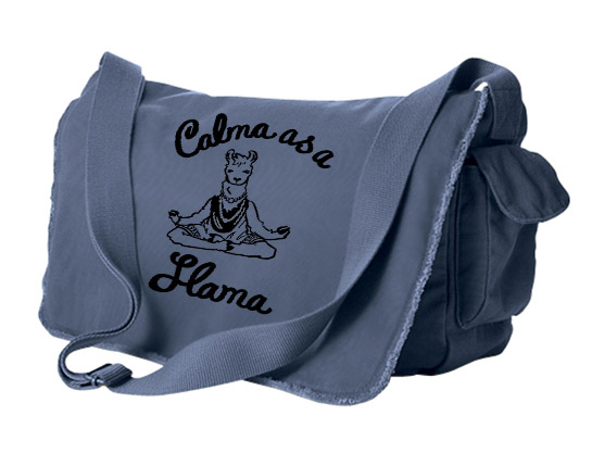 Calma as a Llama Messenger Bag - Denim Blue