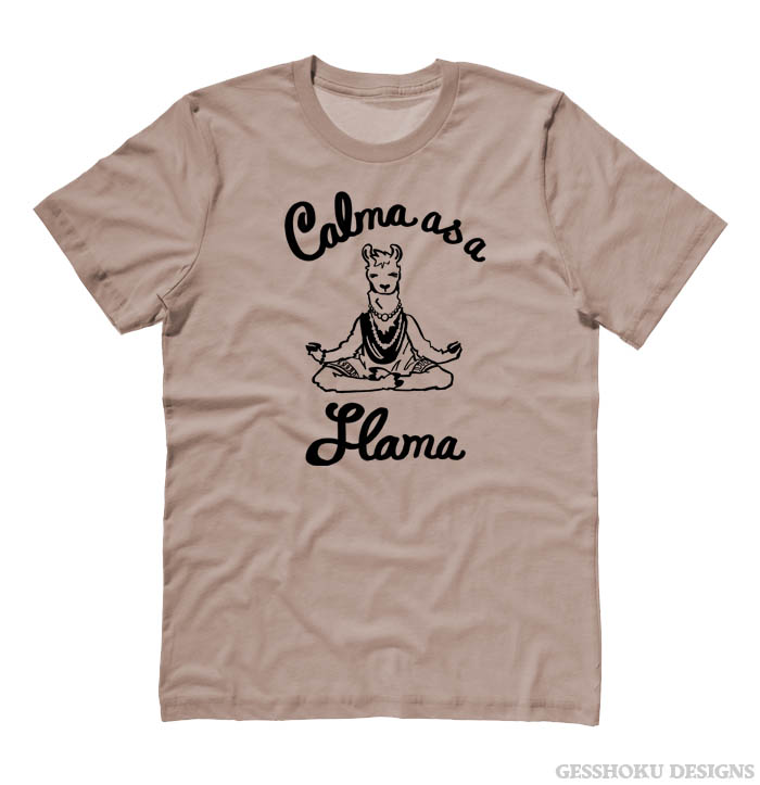 Calma as a Llama T-shirt - Pebble Brown