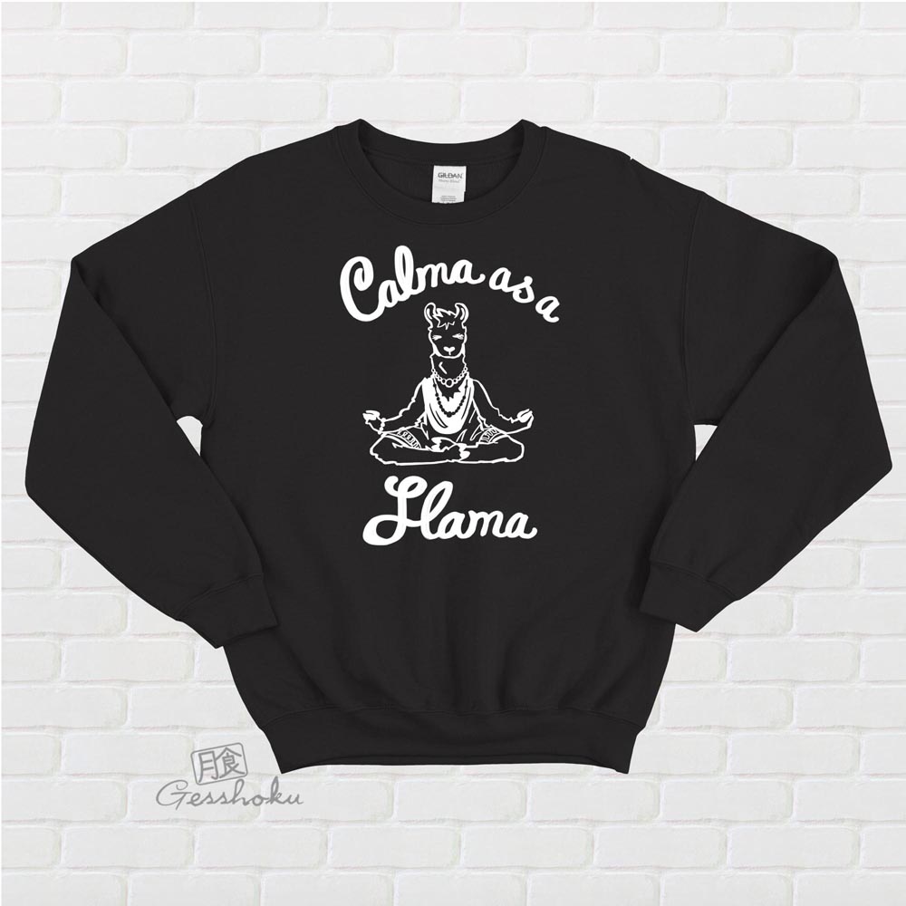 Calma as a Llama Crewneck Sweatshirt - Black