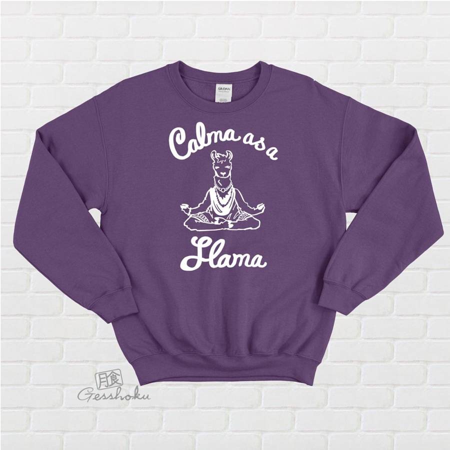 Calma as a Llama Crewneck Sweatshirt - Purple