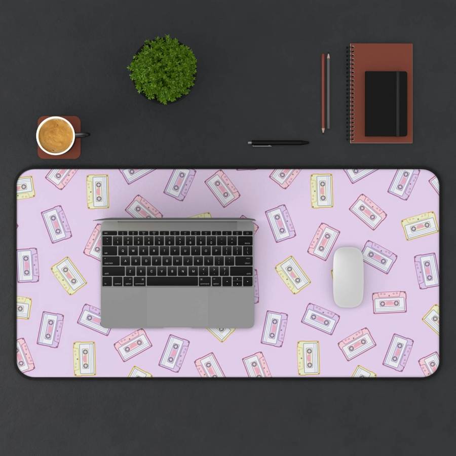 Kawaii Retro Cassette Tape Desk Mat -