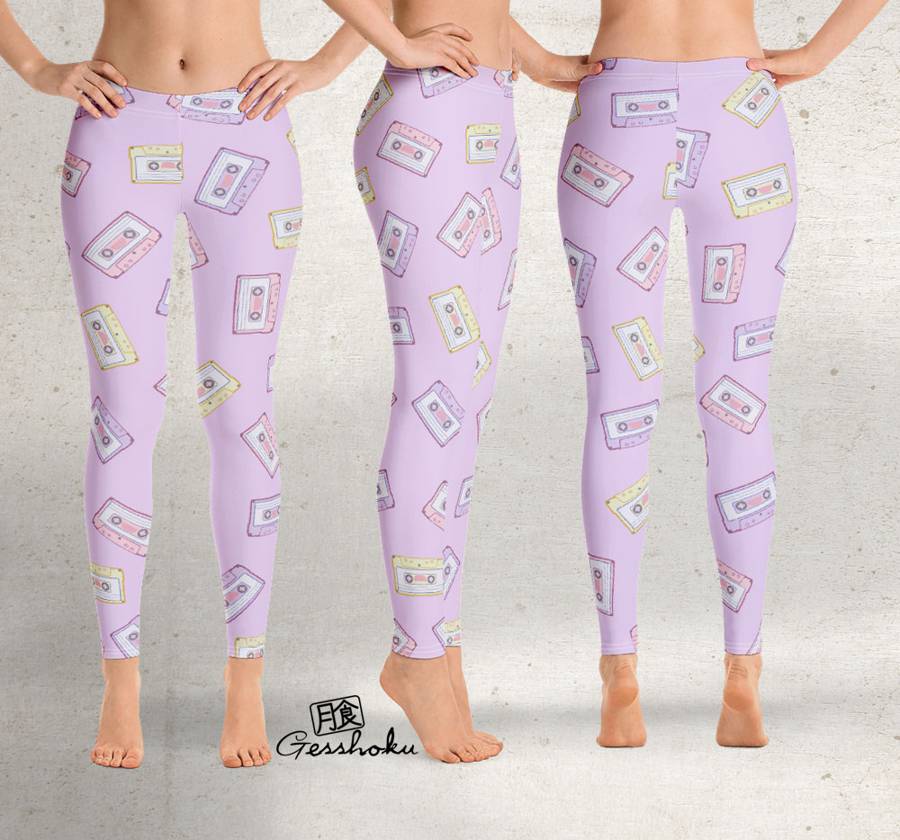 Kawaii Cassette Tape Pastel Leggings or Tights