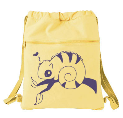 Chameleon in Love Cinch Backpack - Yellow