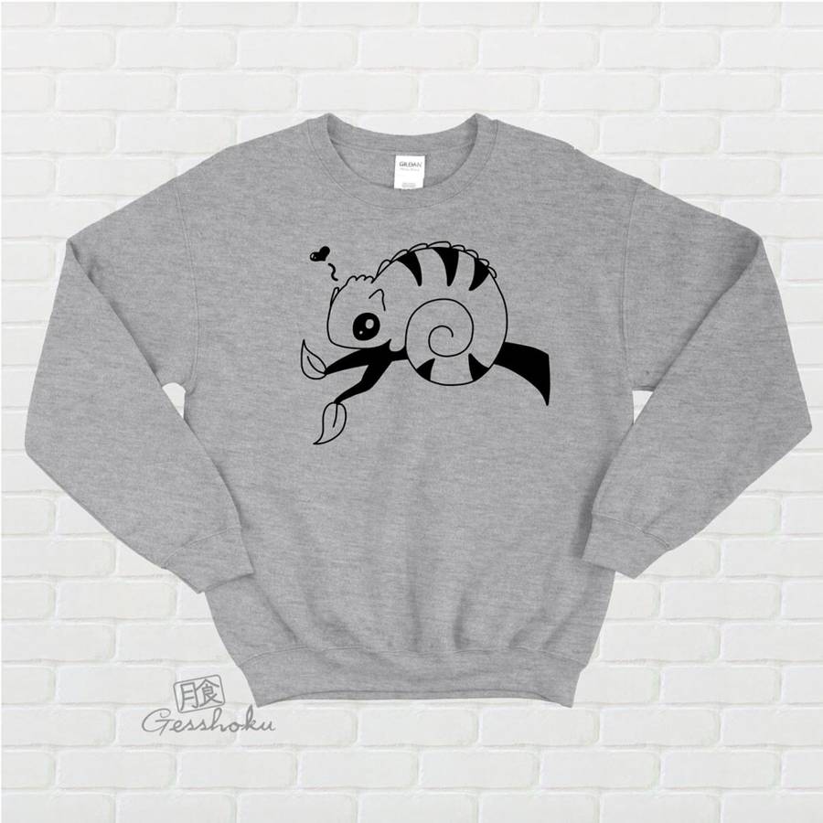 Chameleon in Love Crewneck Sweatshirt - Light Grey