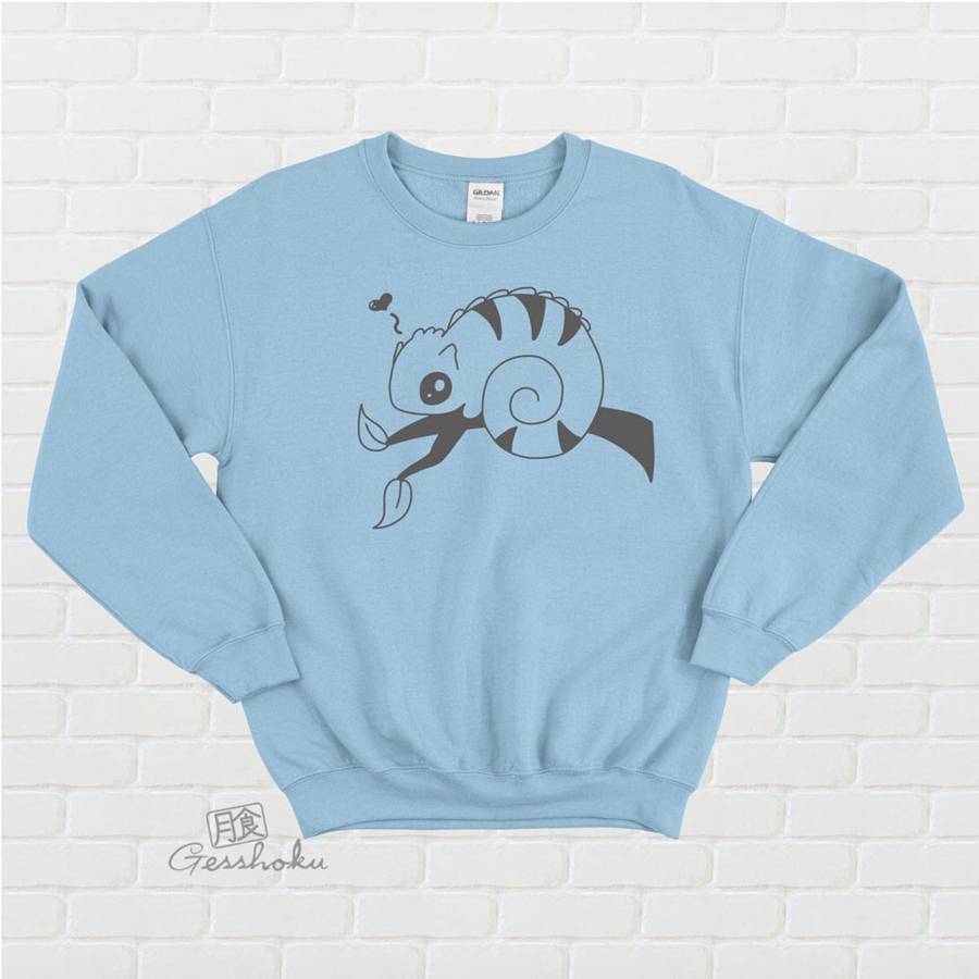 Chameleon in Love Crewneck Sweatshirt - Light Blue