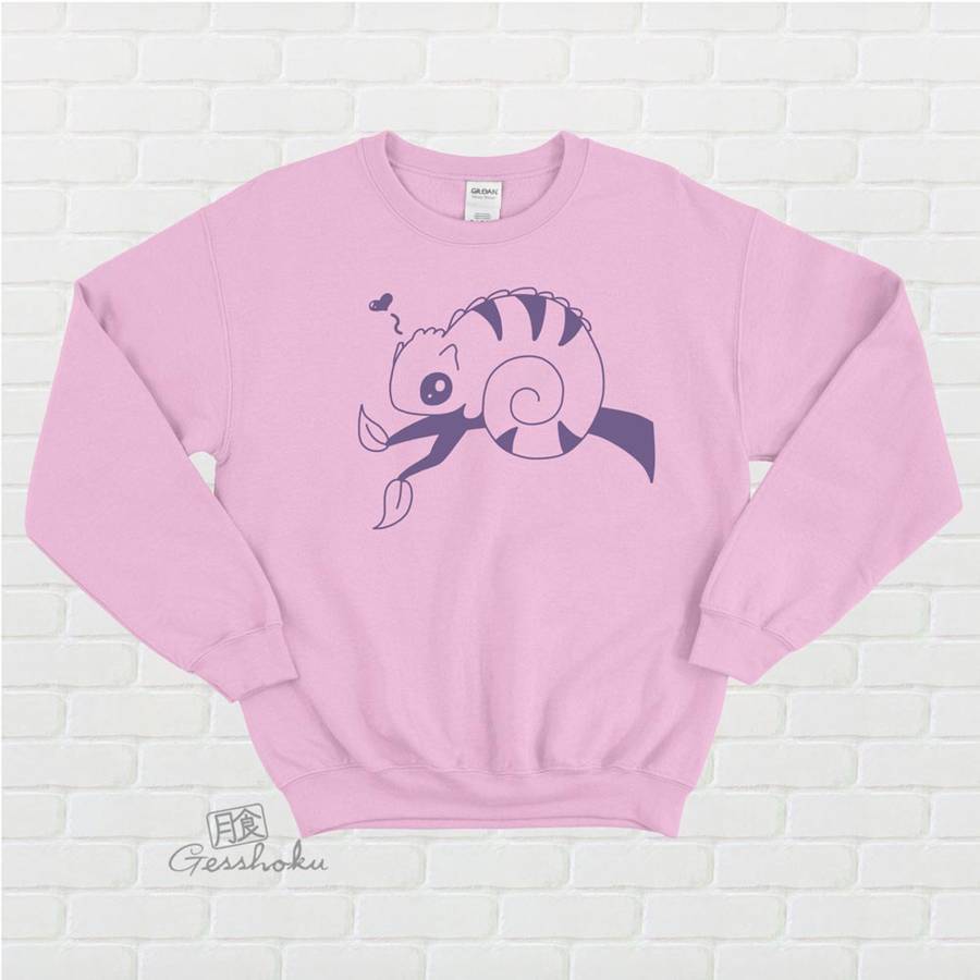 Chameleon in Love Crewneck Sweatshirt - Light Pink
