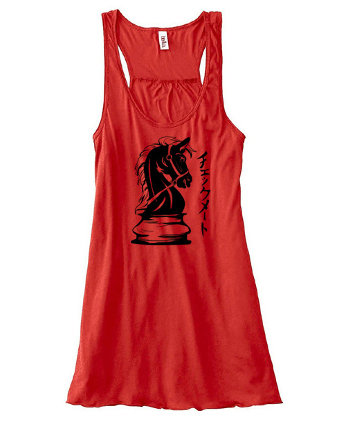 Checkmate Knight Flowy Tank Top - Red