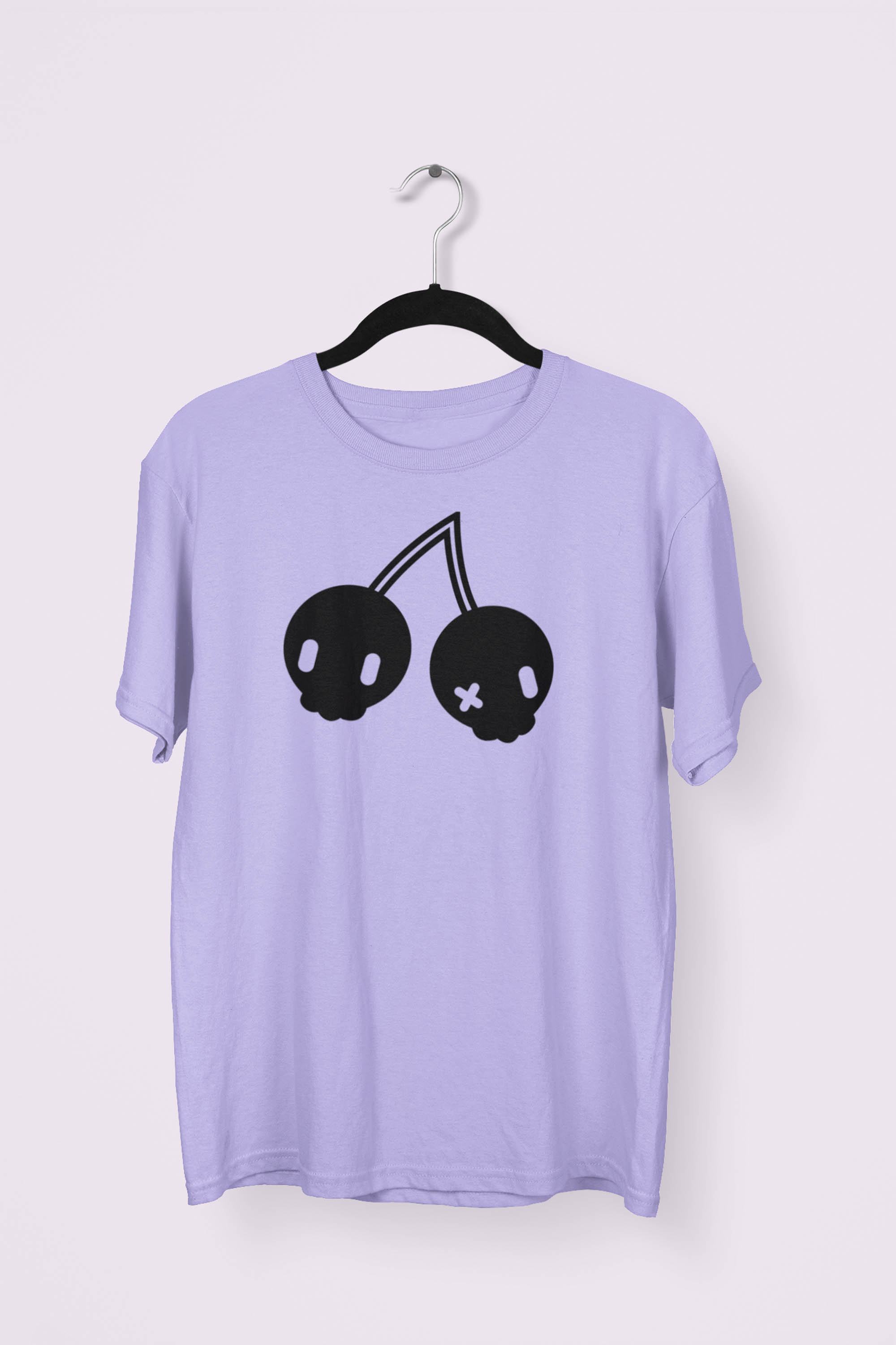 Cherry Skulls T-shirt by Dokkirii - Violet