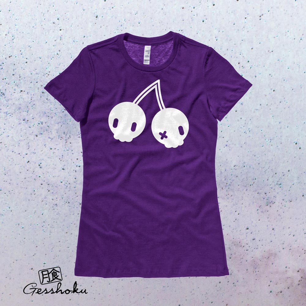 Cherry Skulls Ladies T-shirt - Purple