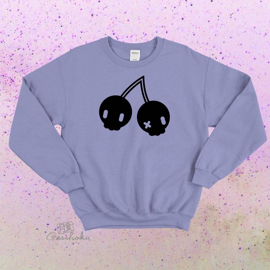 Gothic Cherry Skulls Crewneck Sweatshirt - Violet