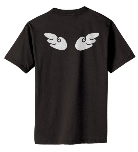 Chibi Angel Wings T-shirt - Black