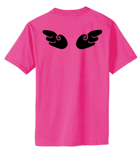 Chibi Angel Wings T-shirt - Hot Pink