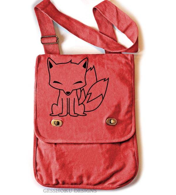 Chibi Kitsune Field Bag - Red