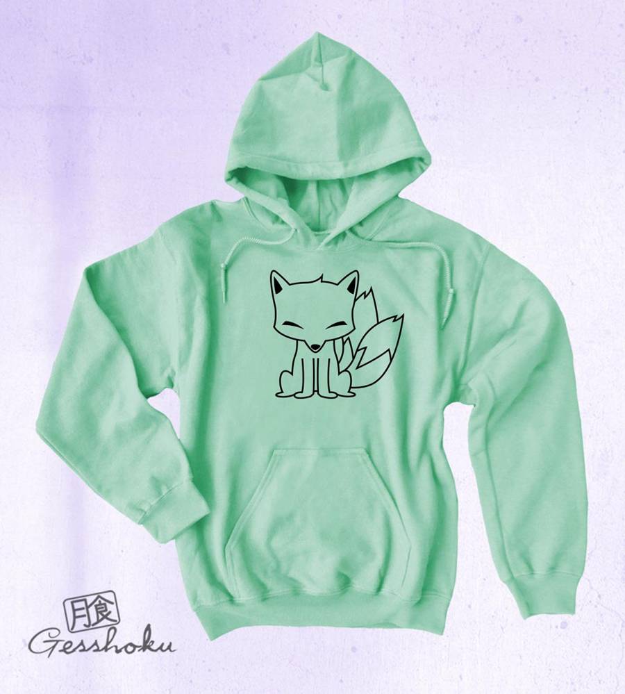 Chibi Kitsune Pullover Hoodie - Mint