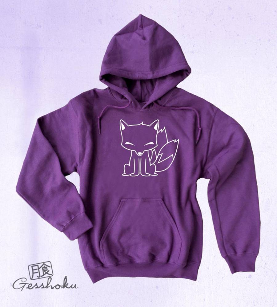 Chibi Kitsune Pullover Hoodie - Purple