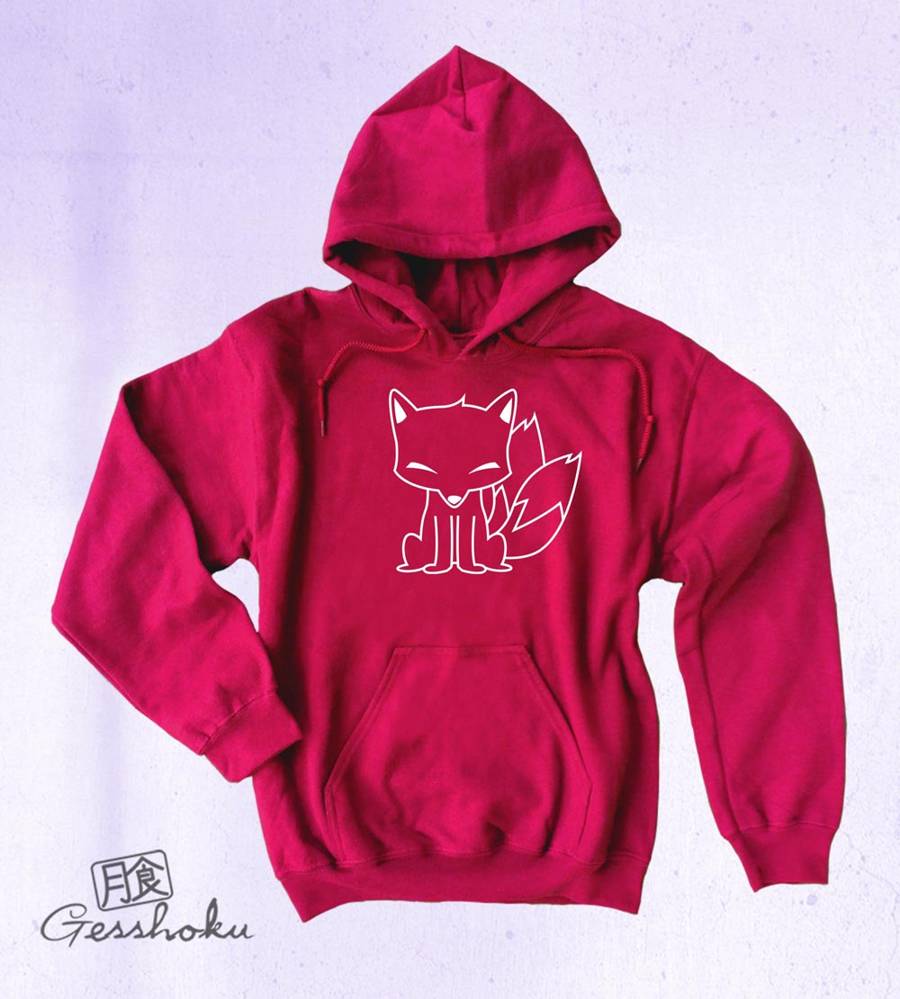 Chibi Kitsune Pullover Hoodie - Red