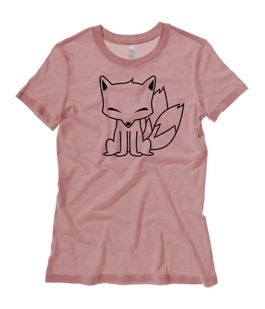 Chibi Kitsune Ladies T-shirt - Mauve