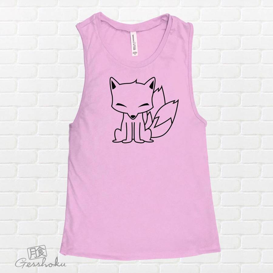 Chibi Kitsune Sleeveless Tank Top - Lilac