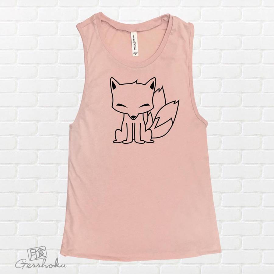 Chibi Kitsune Sleeveless Tank Top - Rose Gold