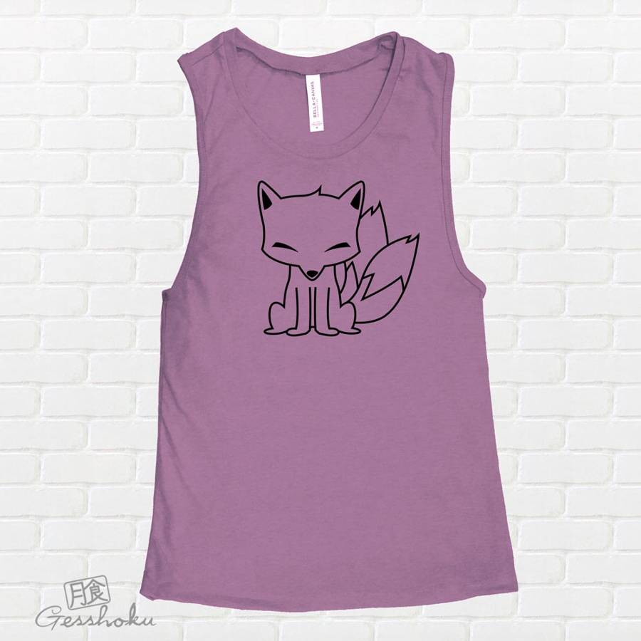 Chibi Kitsune Sleeveless Tank Top - Purple