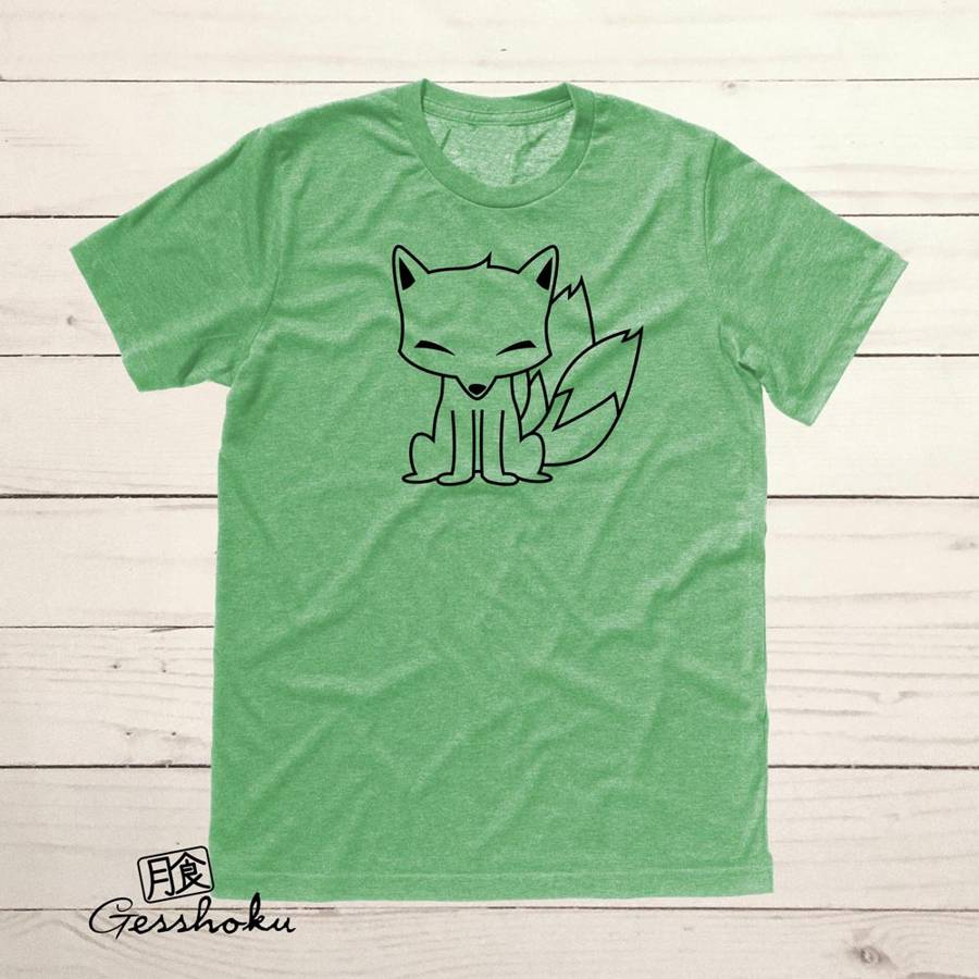 Chibi Kitsune T-shirt - Heather Green