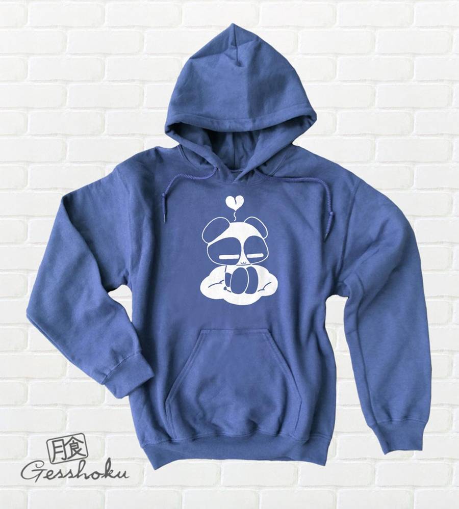 Chibi Panda Pullover Hoodie - Heather Blue