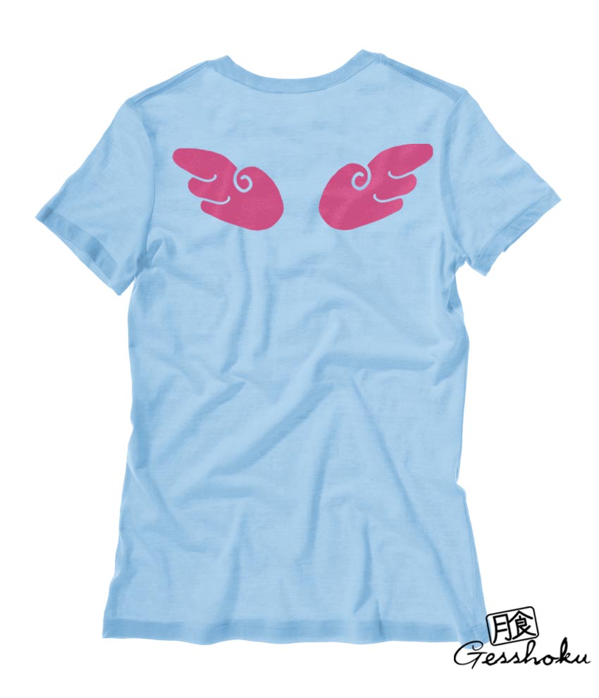 Chibi Angel Wings Ladies T-shirt - Light Blue
