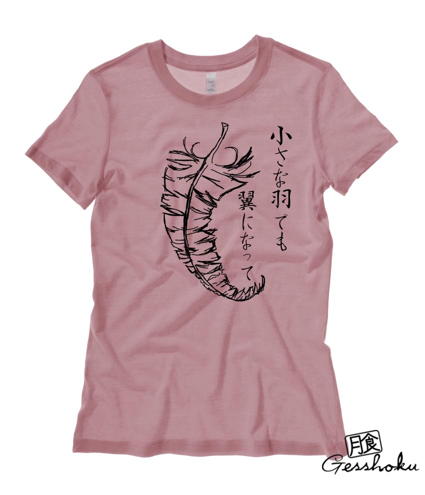 Chiisana Hane Feathers Ladies T-shirt - Mauve