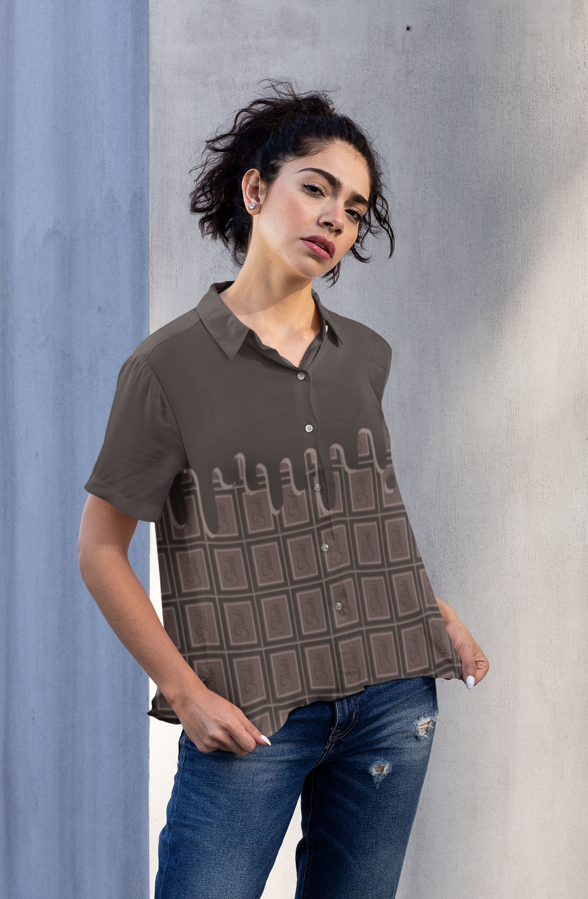 Sweet Chocolate Candy Button Shirt -