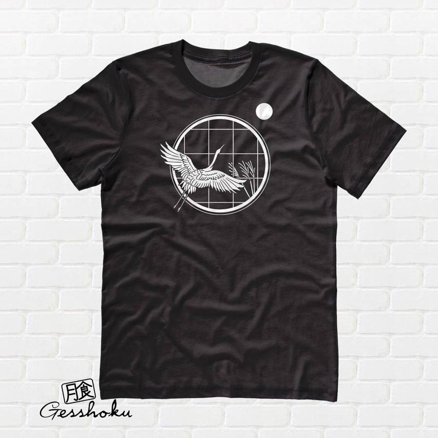 Crane and Moon T-shirt - Black