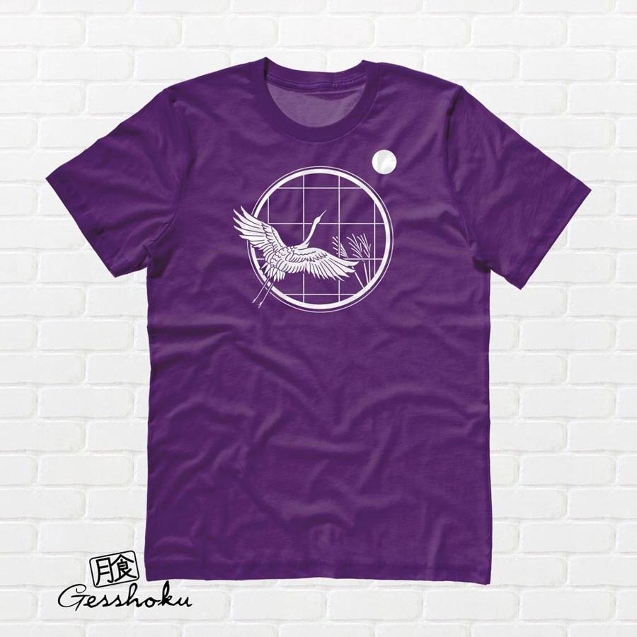 Crane and Moon T-shirt - Purple