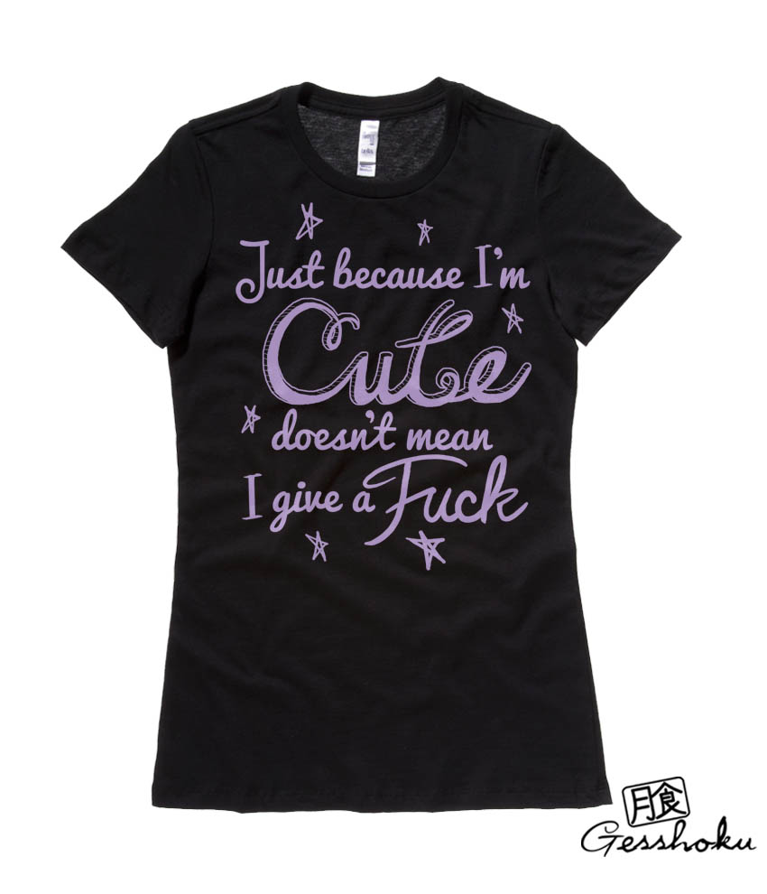 Cute Doesn't Give a Fuck Ladies T-shirt - Black