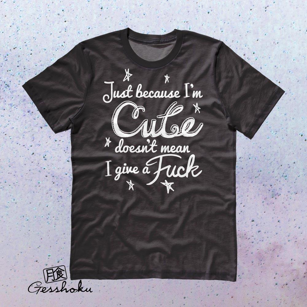 Cute Doesn't Give a Fuck T-shirt - Black/White