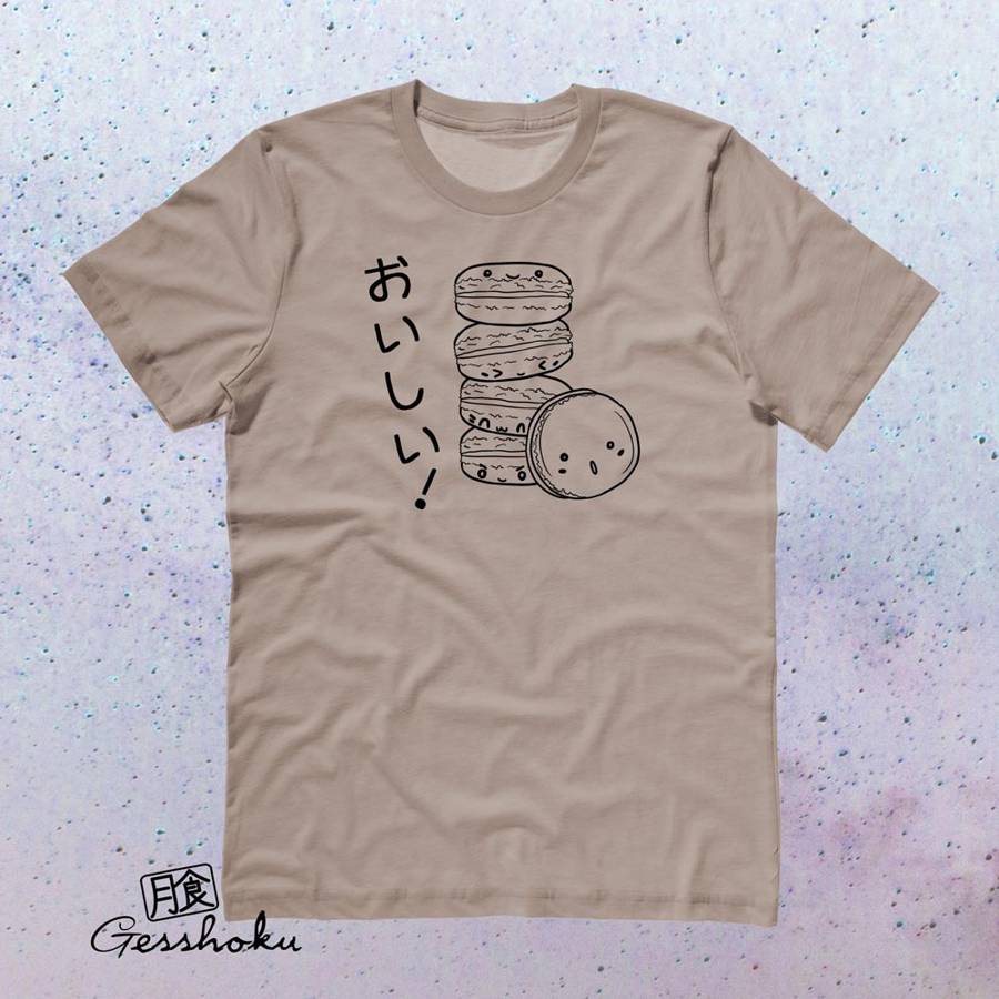 Delicious Macarons T-shirt - Pebble Brown