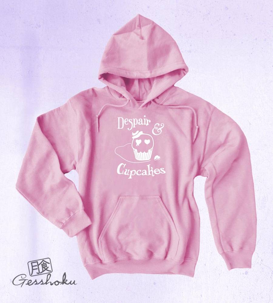 Despair and Cupcakes Pullover Hoodie - Light Pink