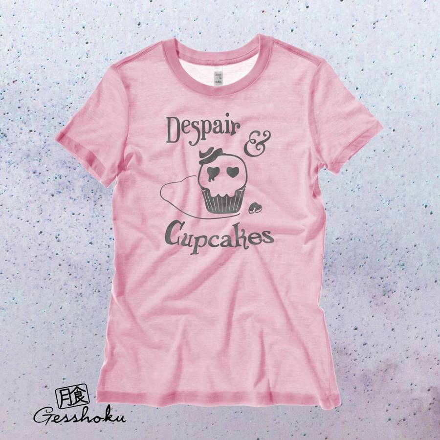 Despair and Cupcakes Ladies T-shirt - Light Pink