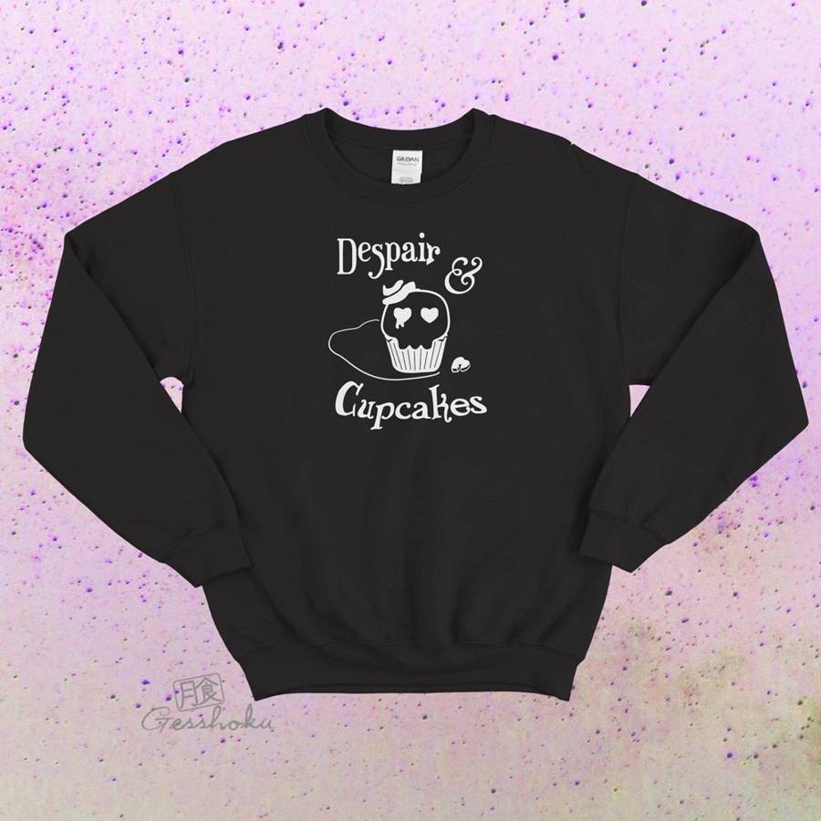 Despair and Cupcakes Crewneck Sweatshirt - Black